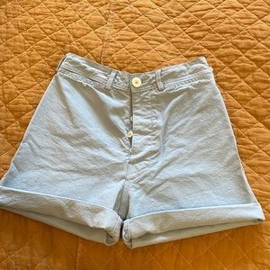 Jesse Kamm cutoff shorts in light blue